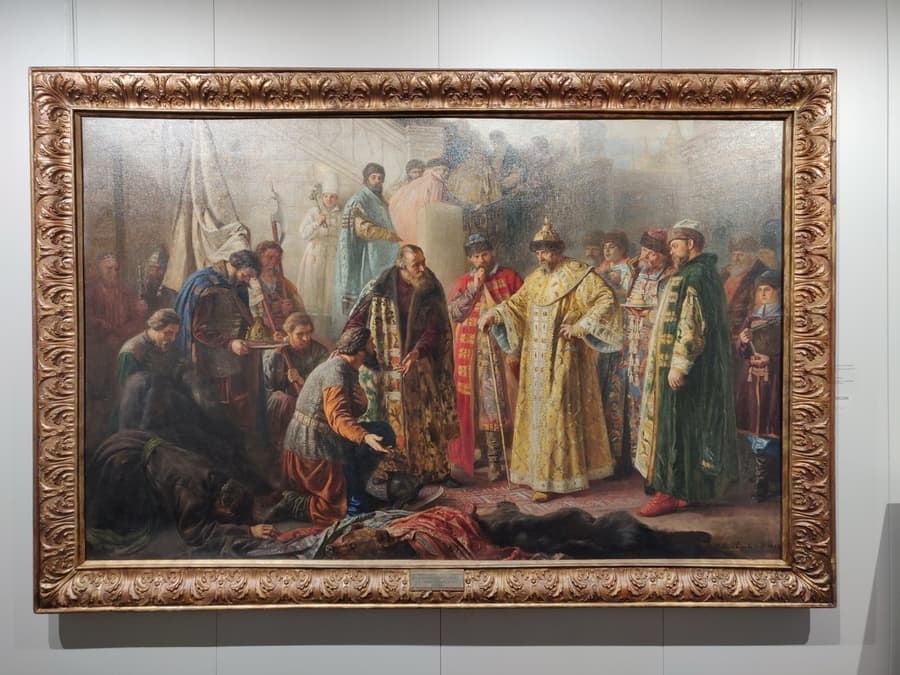 Станислав Ростворовский. Послы Ермака у Красного крыльца перед Иваном Грозным
