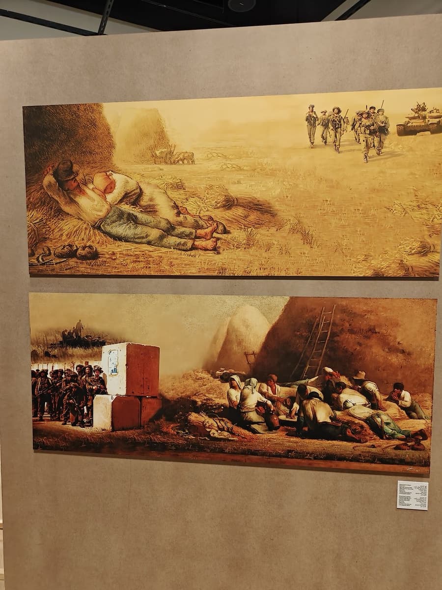 Мохаммед Аль-Хаваджри. Отдых жнецов (по Жан-Франсуа Милле), из серии «Guernica Gaza»