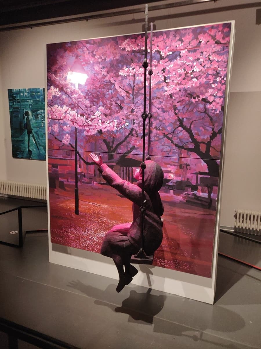 Cherry blossoms at night